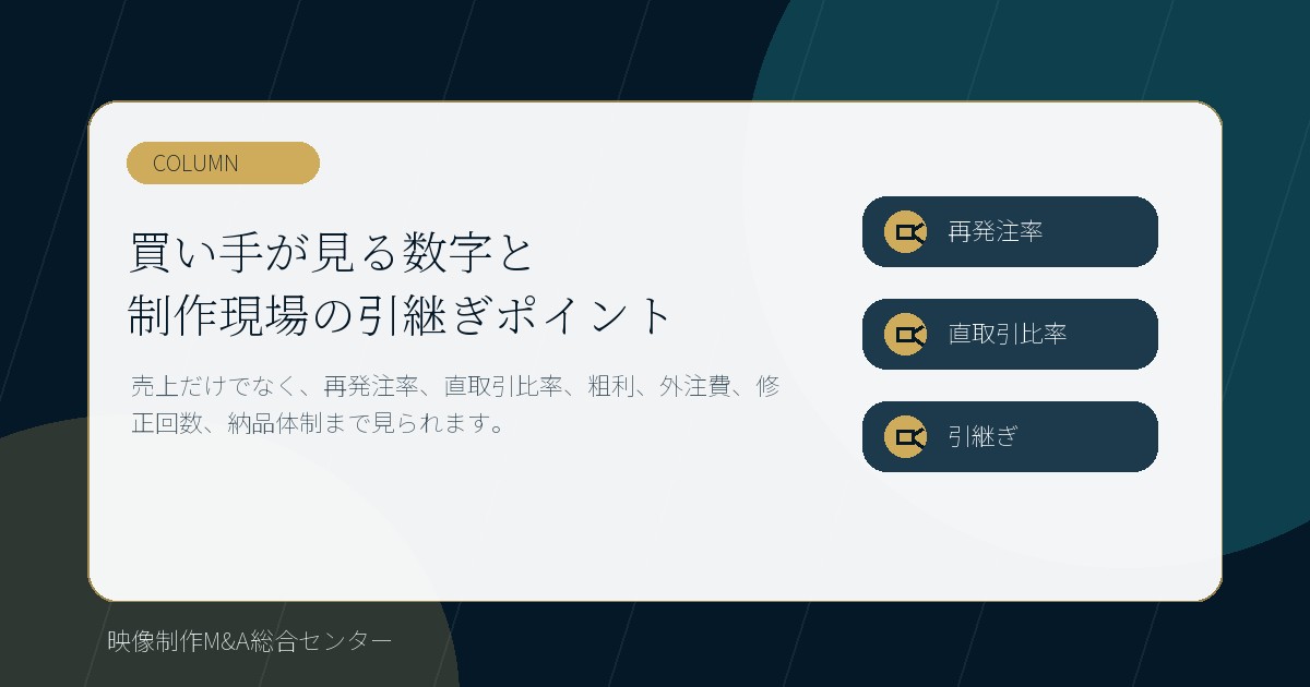 買い手が見る数字と制作現場の引継ぎポイント