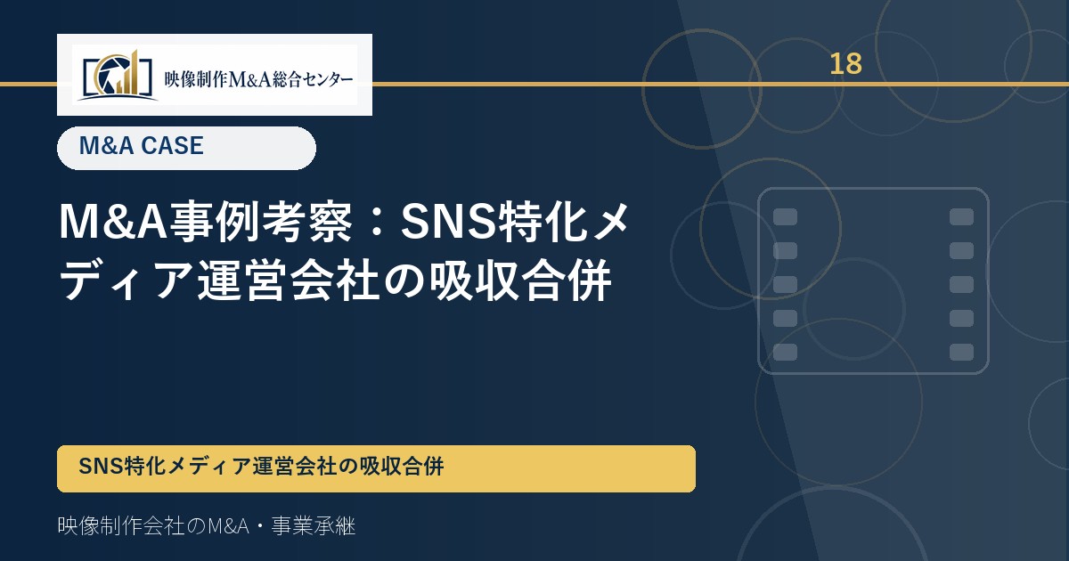 M&A事例考察：SNS特化メディア運営会社の吸収合併