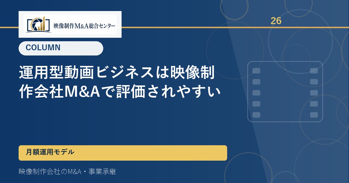 運用型動画ビジネスは映像制作会社M&Aで評価されやすい