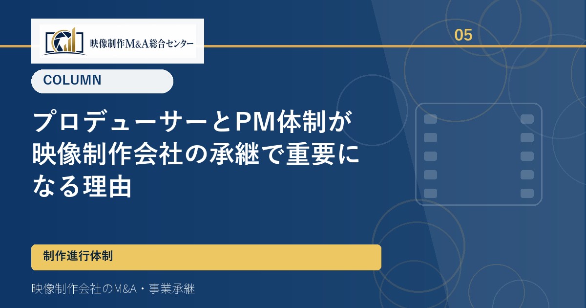 プロデューサーとPM体制が映像制作会社の承継で重要になる理由